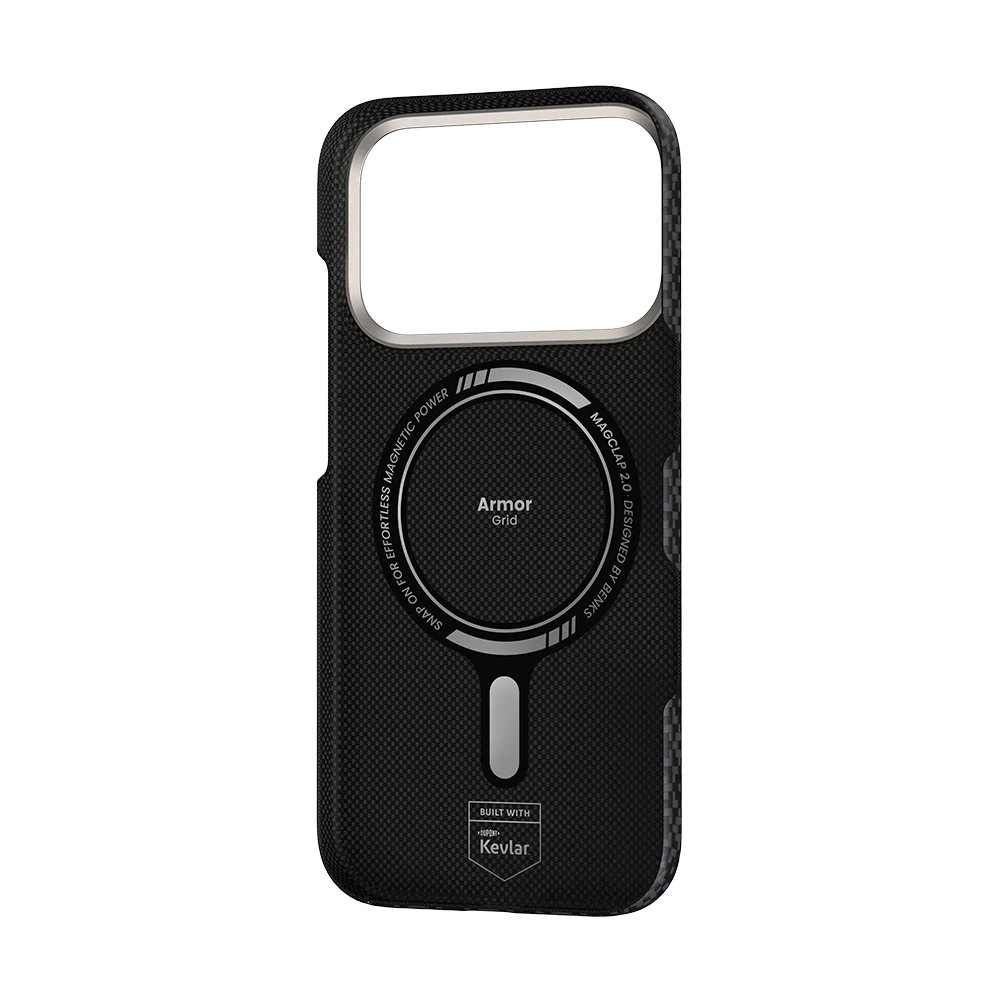 Benks ArmorGrid Air Obsidian Black Case built with Kevlar® for iPhone 18 Pro