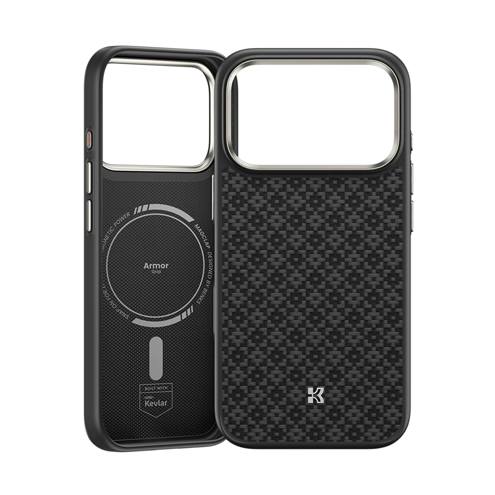 Benks ArmorGrid Pro Obsidian Black Case built with Kevlar® for iPhone 18 Pro