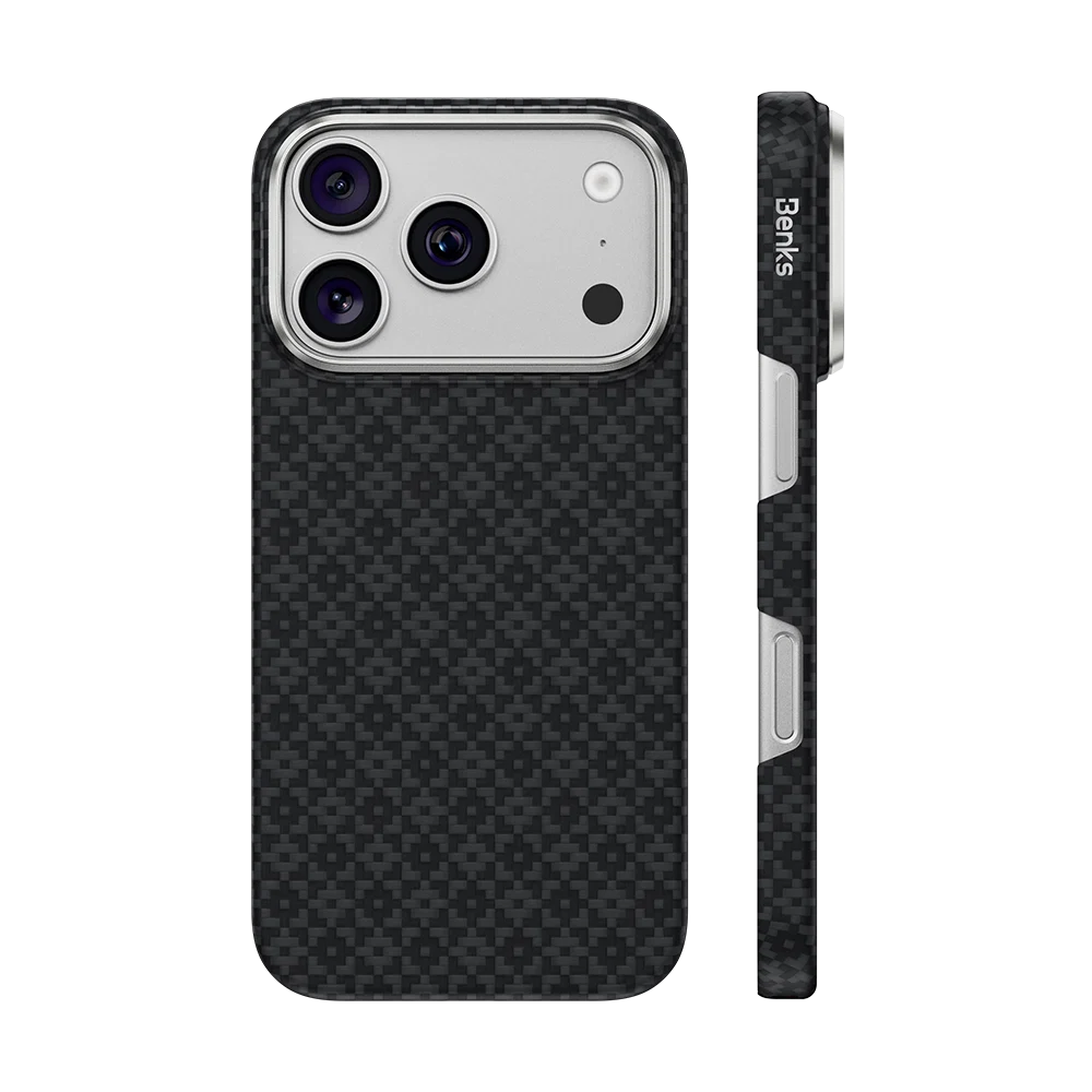 Benks ArmorGrid Air Obsidian Black Case built with Kevlar® for iPhone 18 Pro