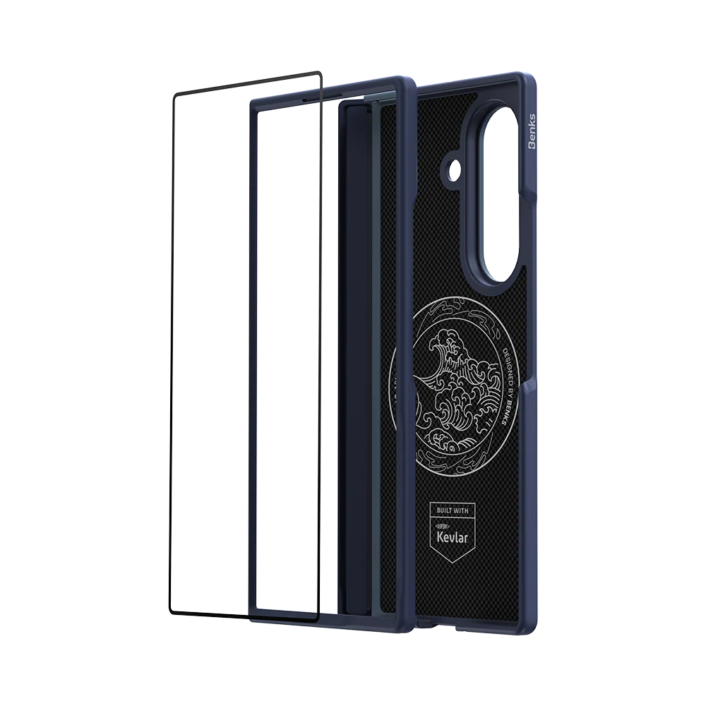 Benks ArmorGrid Pro Kevlar® Case for Samsung Galaxy Z Fold 8 Ultra [Grand Combo] - Azure Blue