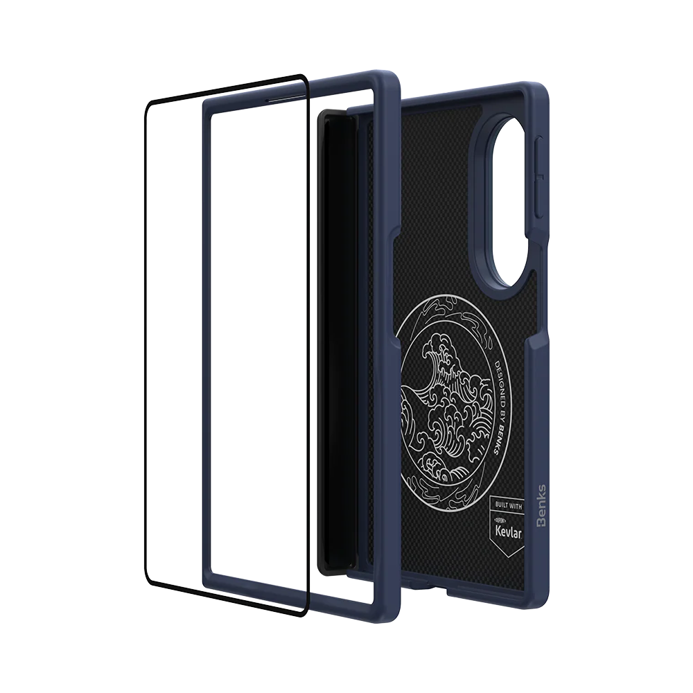 Benks ArmorGrid Pro Kevlar® Case for Samsung Galaxy Z Fold 8 [Grand Combo] - Azure Blue