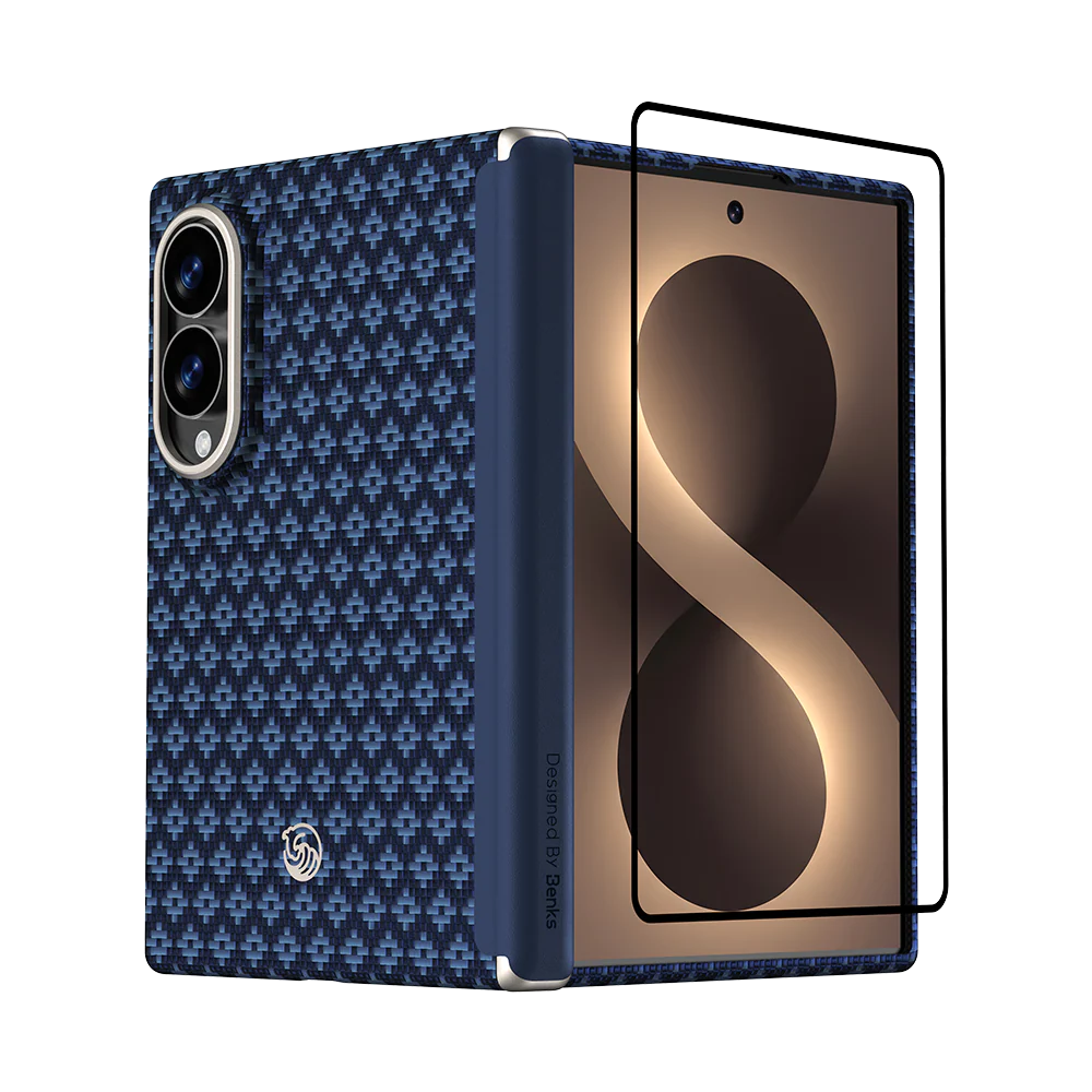 Benks ArmorGrid Air Case built with Kevlar® for Samsung Galaxy Z Fold 8 [Grand Combo] - Azure Blue