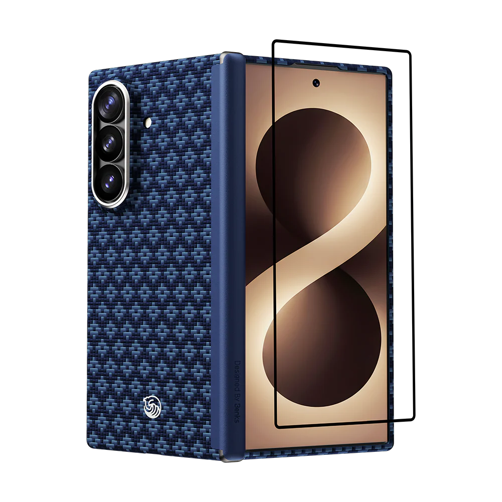 Benks ArmorGrid Air Case built with Kevlar® for Samsung Galaxy Z Fold 8 Ultra [Grand Combo] - Azure Blue