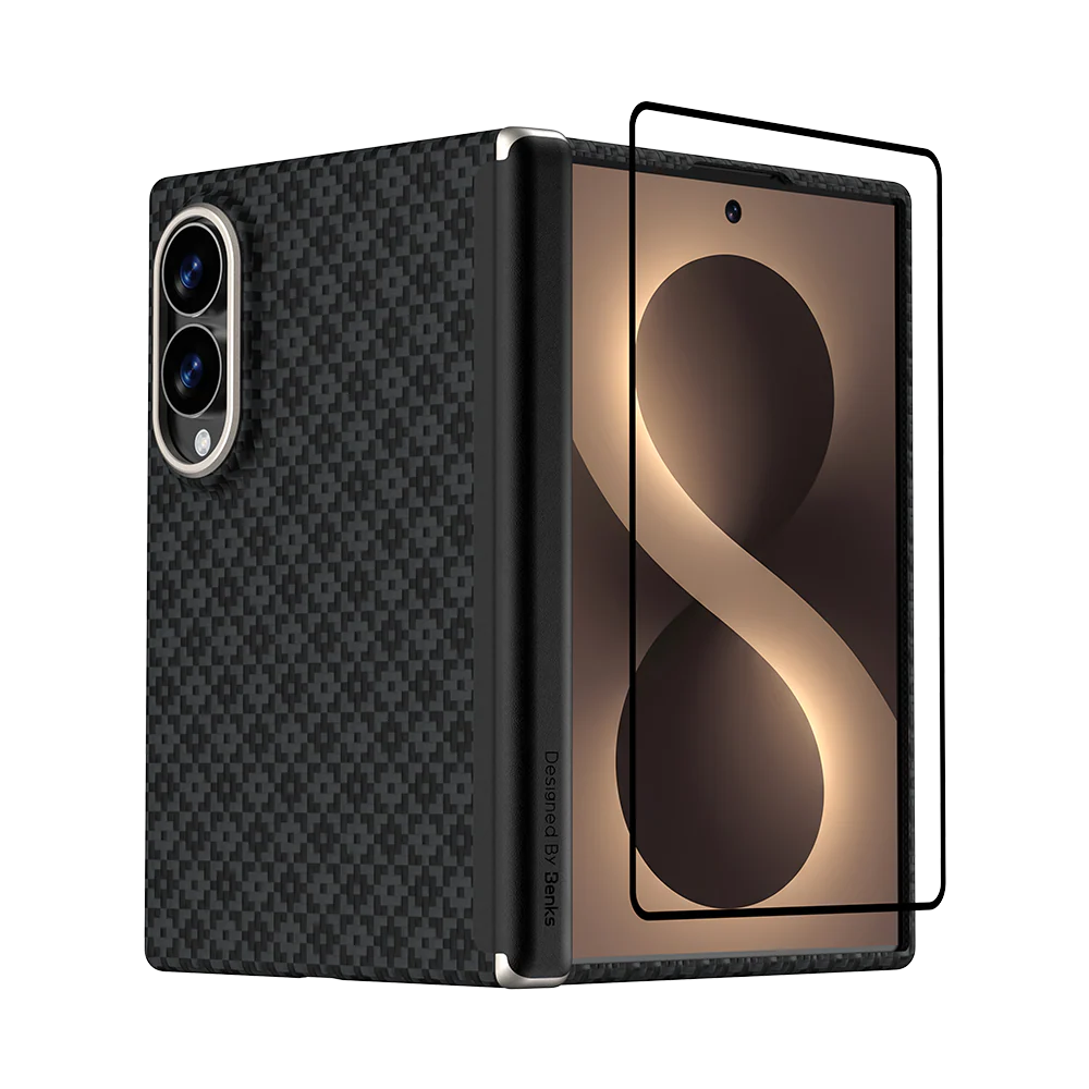 Benks ArmorGrid Air Case built with Kevlar® for Samsung Galaxy Z Fold 8 [Grand Combo] - Obsidian Black