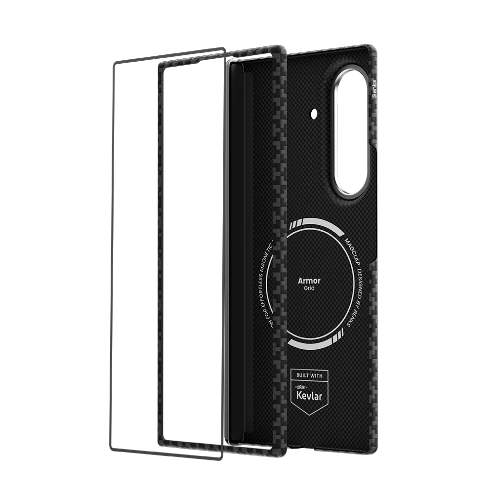 Benks ArmorGrid Air Case built with Kevlar® for Samsung Galaxy Z Fold 8 Ultra [Grand Combo] - Obsidian Black