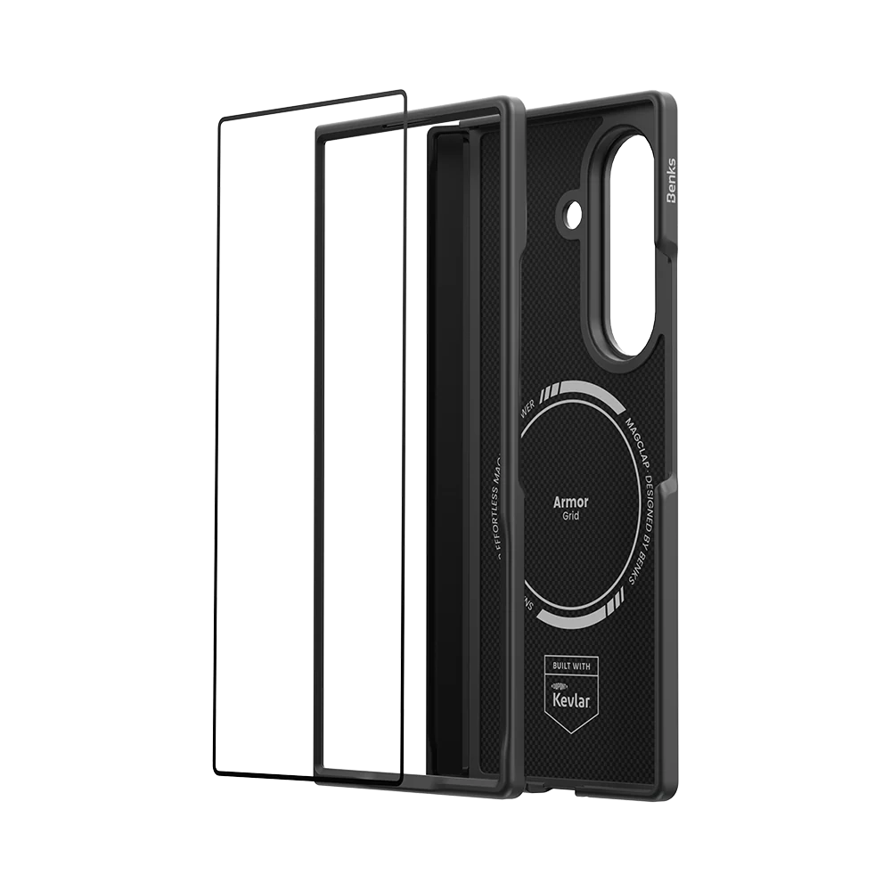 Benks ArmorGrid Pro Kevlar® Case for Samsung Galaxy Z Fold 8 Ultra [Grand Combo] - Obsidian Black